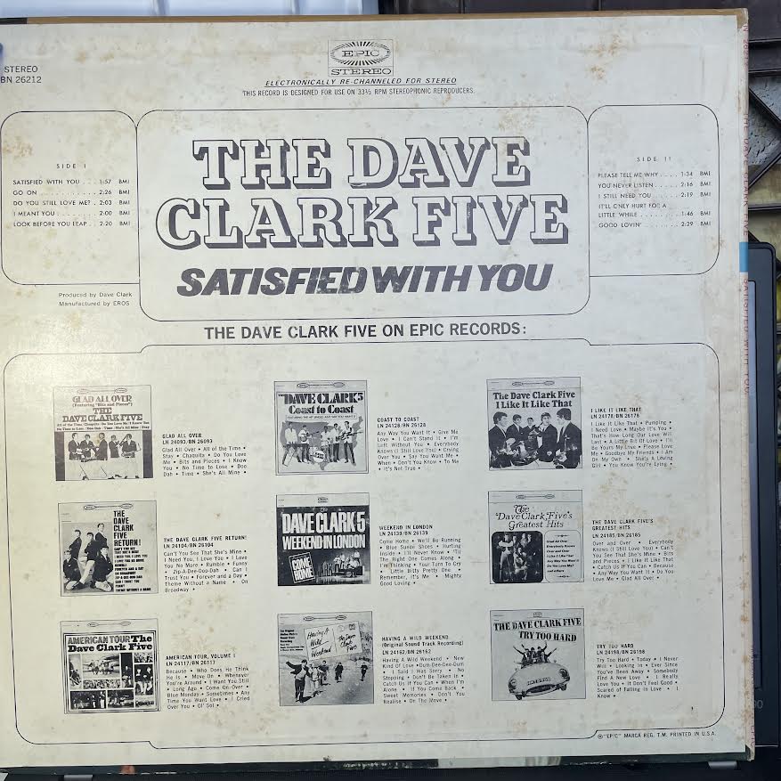 The Dave Clark Five - Satisfied With You (VINYL) | Excellent (EX) Excellent (EX)