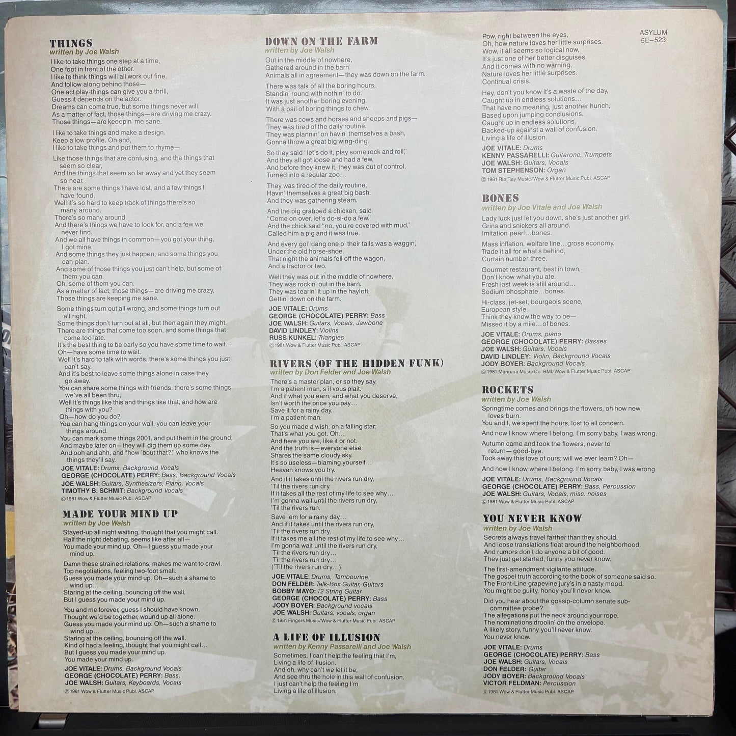 Joe Walsh - There Goes The Neighborhood (VINYL) | Excellent (EX) Excellent (EX)