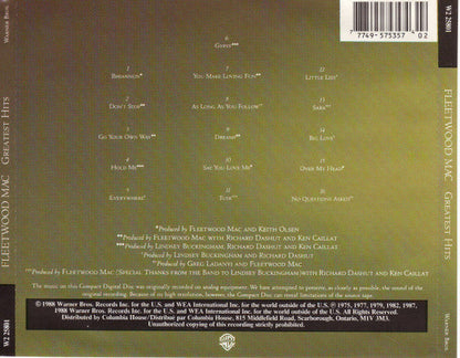 Fleetwood Mac - Greatest Hits (CD CANADA) | Excellent (EX)