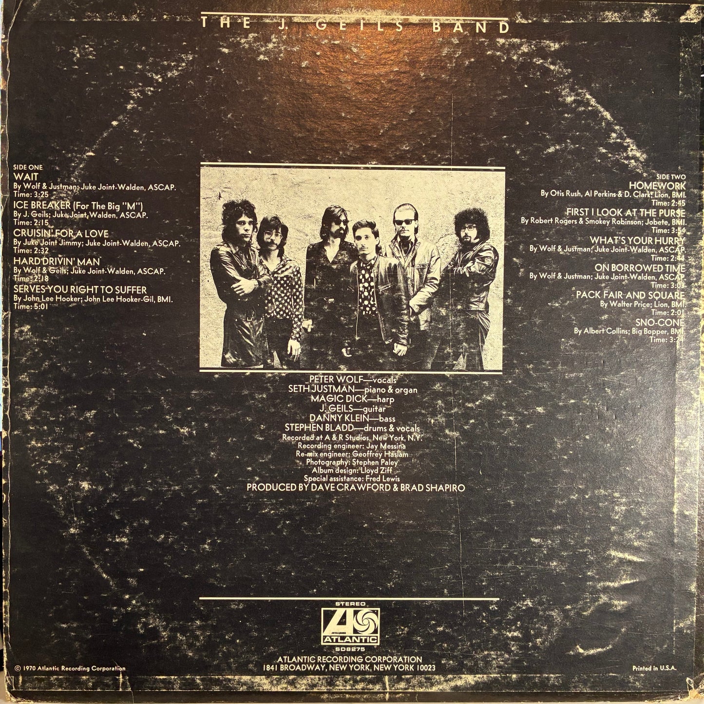 The J. Geils Band - The J. Geils Band (VINYL) | Excellent (EX) Very Good (VG)