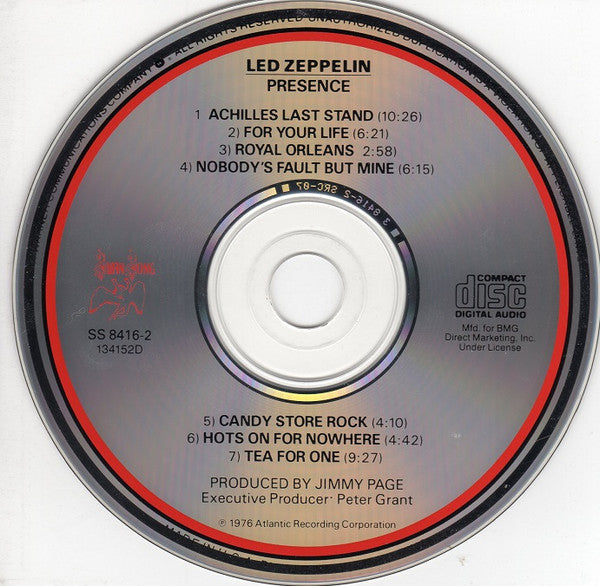Led Zeppelin - Presence (CD) | Excellent (EX) Near Mint (NM)