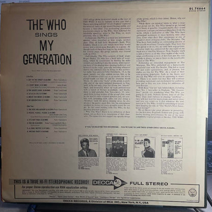 The Who - The Who Sings My Generation (VINYL) | Excellent (EX) Very Good Plus (VG+)