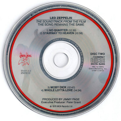 Led Zeppelin - The Soundtrack From The Film The Song Remains The Same (2xCD) | Excellent (EX) Excellent+ (EX+)