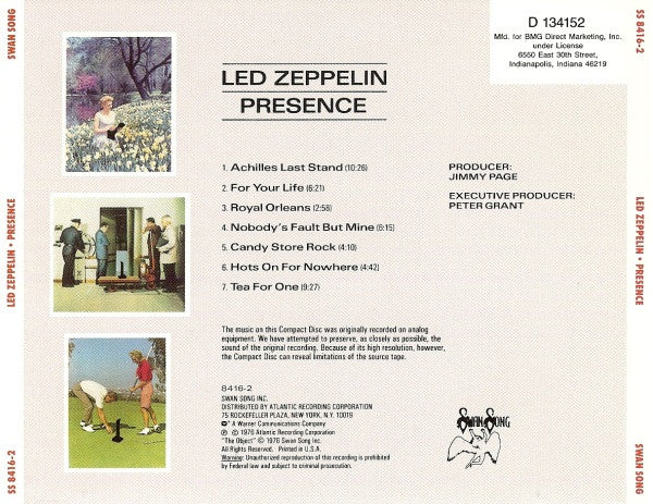 Led Zeppelin - Presence (CD) | Excellent (EX) Near Mint (NM)