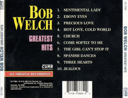 Bob Welch - Greatest Hits (CD) | Excellent (EX) Excellent (EX)