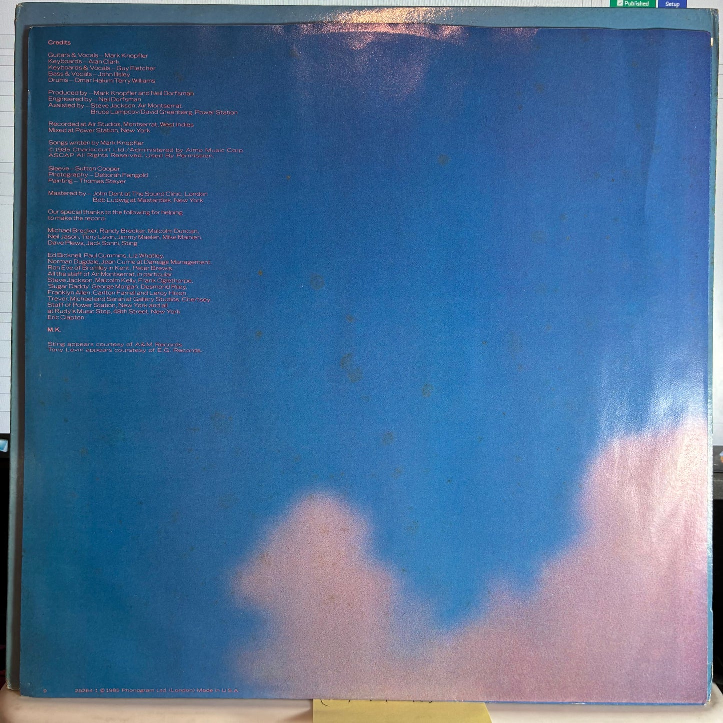 Dire Straits - Brothers In Arms (VINYL) | Excellent (EX) Excellent (EX)