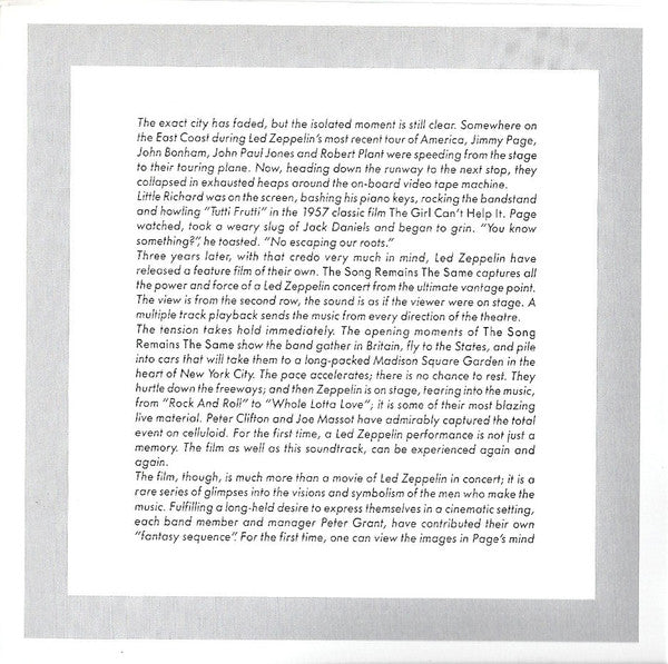 Led Zeppelin - The Soundtrack From The Film The Song Remains The Same (2xCD) | Excellent (EX) Excellent+ (EX+)