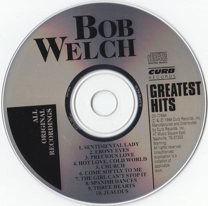 Bob Welch - Greatest Hits (CD) | Excellent (EX) Excellent (EX)