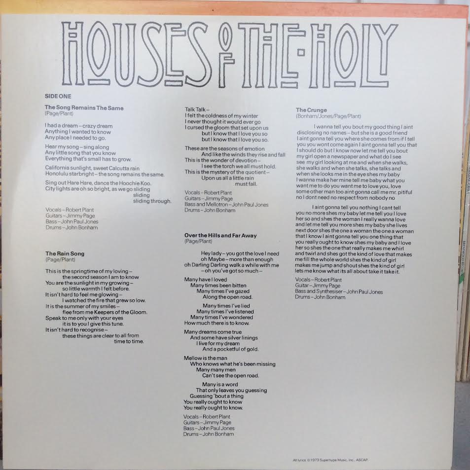 Led Zeppelin - Houses Of The Holy (VINYL) | Near Mint- (NM-) Near Mint (NM)