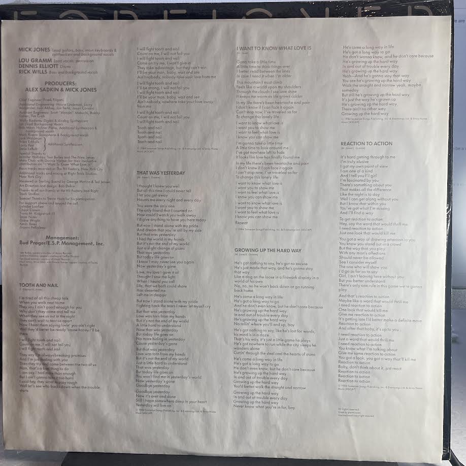 Foreigner - Agent Provocateur (VINYL) | Near Mint (NM) Near Mint (NM)