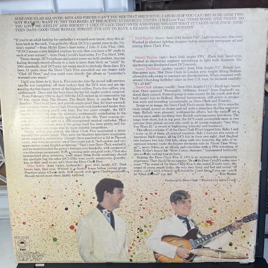 The Dave Clark Five - Glad All Over Again: The Dave Clark Five's All-Time Greatest Hits (2xVINYL) | Near Mint (NM) Excellent (EX)