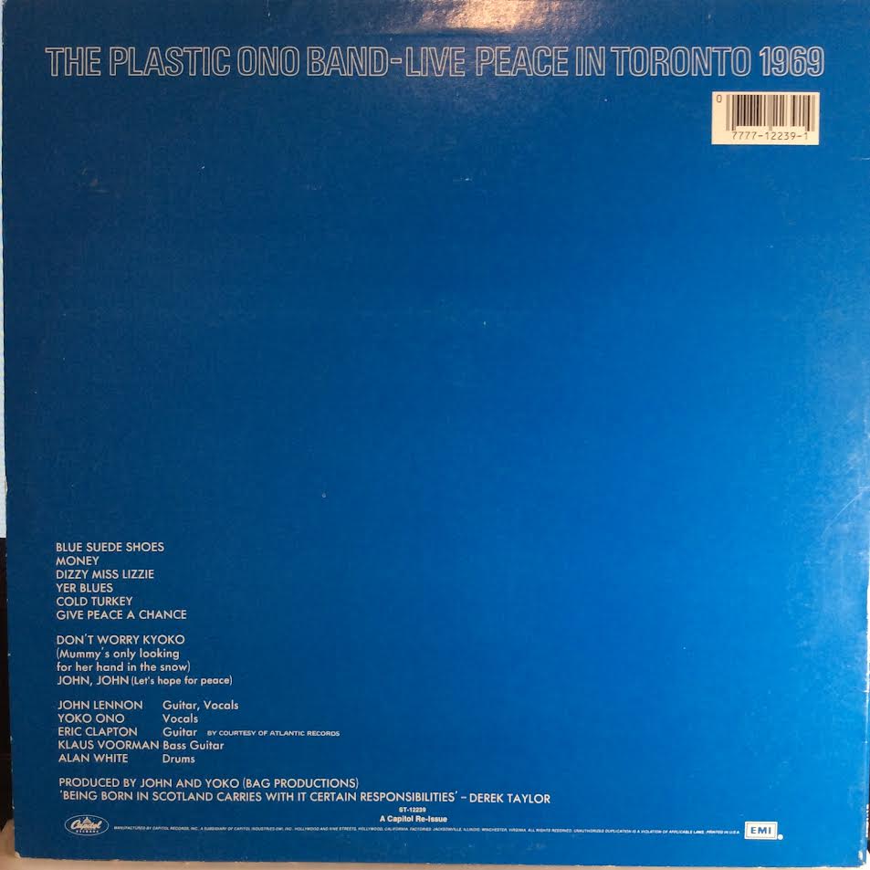 The Plastic Ono Band - Live Peace In Toronto 1969 (VINYL) | Near Mint (NM) Excellent+ (EX+)