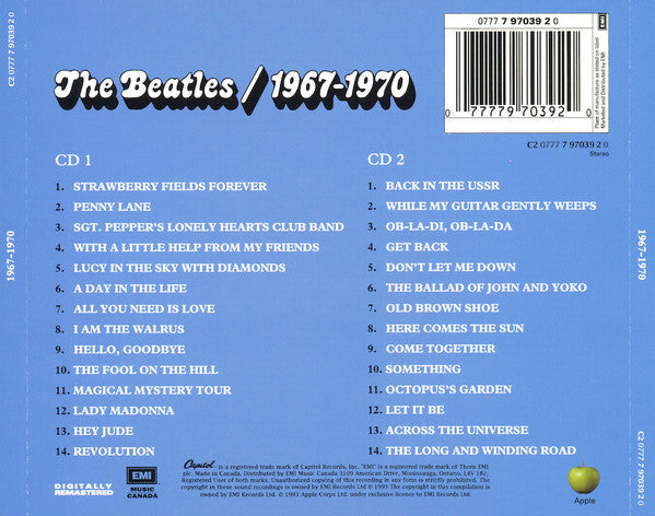 The Beatles - 1967-1970 (2xCD CANADA) | Near Mint (NM) Near Mint (NM)