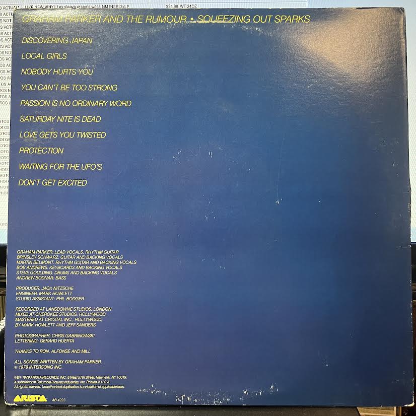 Graham Parker And The Rumour - Squeezing Out Sparks (VINYL) | Near Mint (NM) Excellent (EX)
