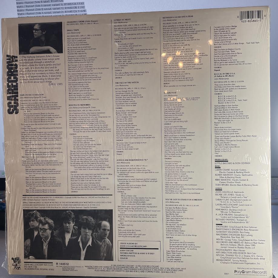 John Cougar Mellencamp - Scarecrow (VINYL) | Near Mint (NM) Near Mint (NM)