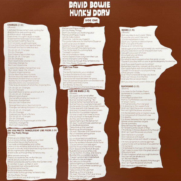 David Bowie - Hunky Dory (VINYL) | Near Mint (NM) Near Mint (NM)
