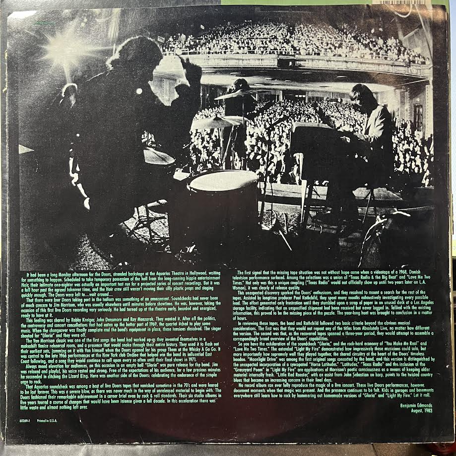 The Doors - Alive, She Cried (VINYL) | Near Mint (NM) Excellent (EX)