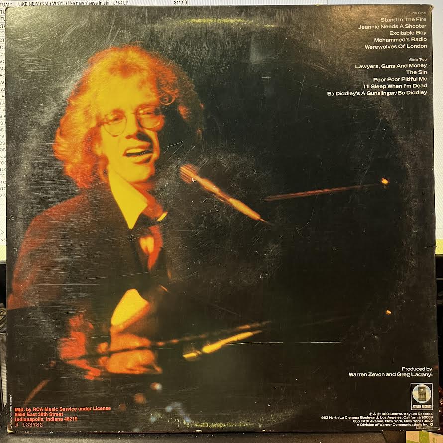 Warren Zevon - Stand In The Fire (VINYL) | Near Mint (NM) Excellent (EX)