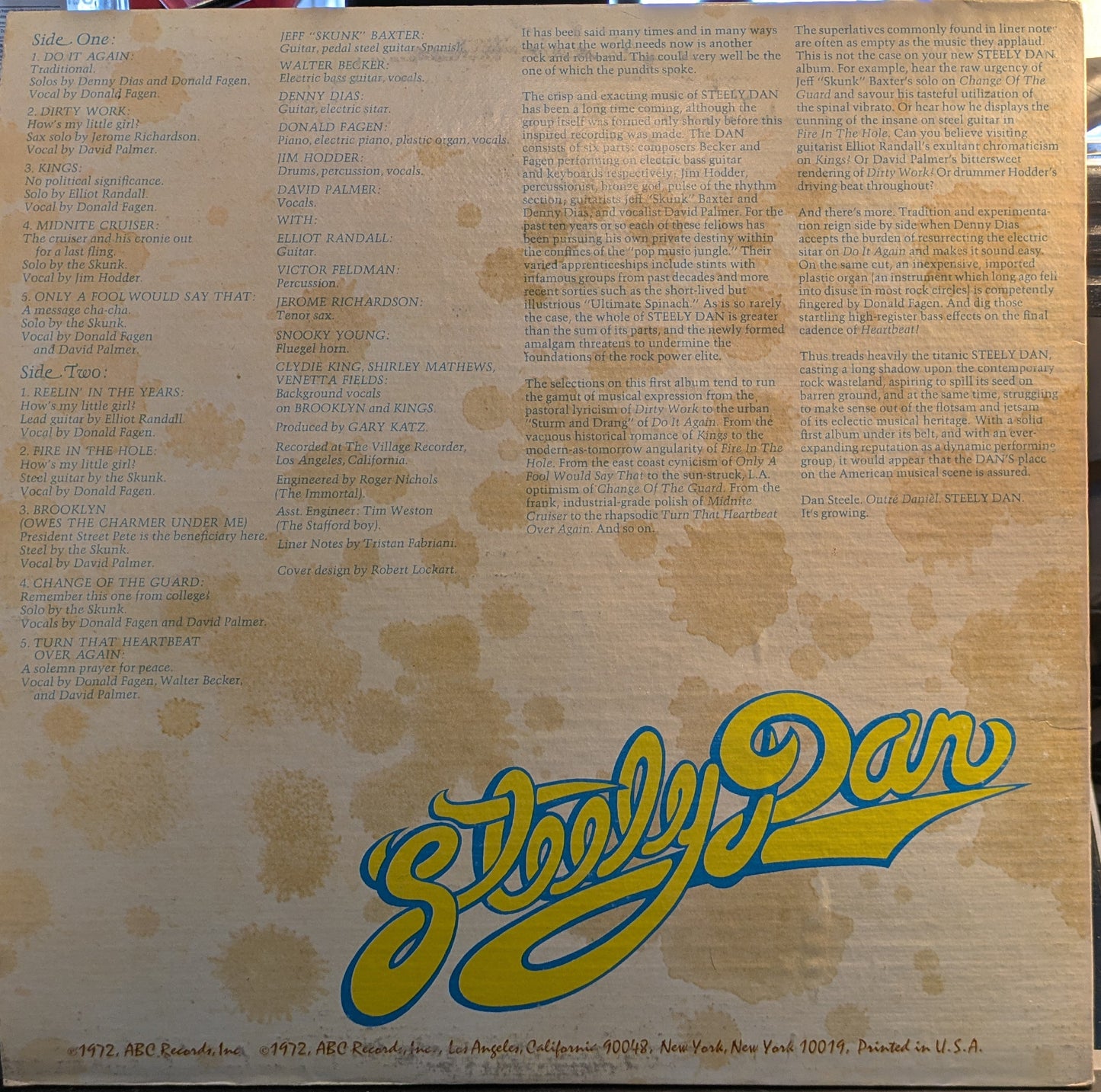 Steely Dan - Can't Buy A Thrill (VINYL) | Near Mint (NM) Excellent (EX)
