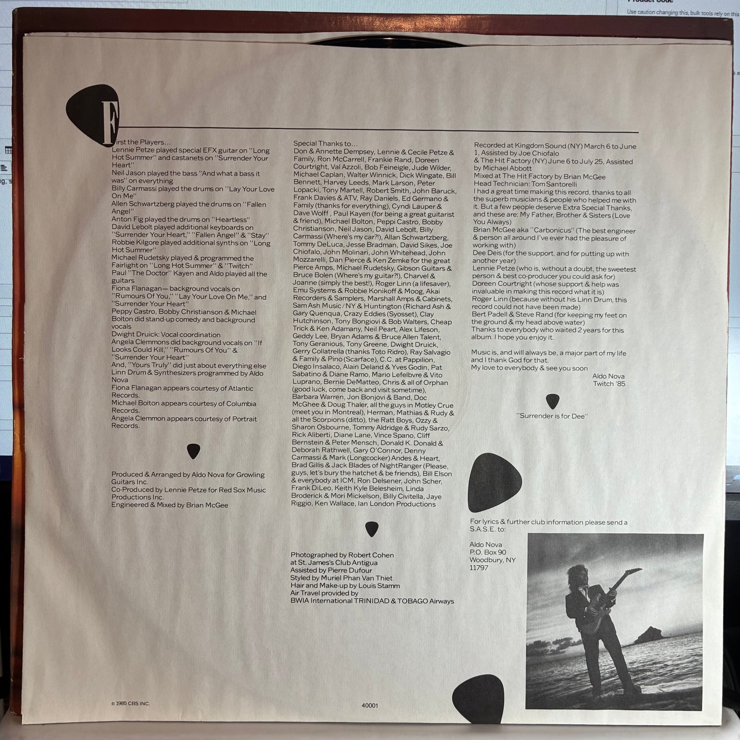 Aldo Nova - Twitch (VINYL) | Near Mint (NM or M-) Excellent (EX)