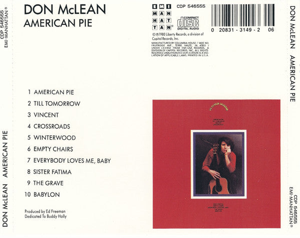 Don McLean - American Pie (CD) | Near Mint (NM or M-) Excellent (EX)