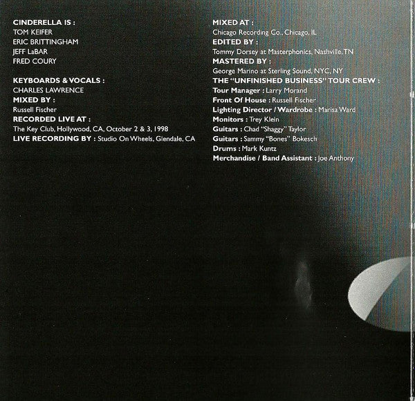 Cinderella (3) - Live At The Key Club (CD) | Near Mint (NM) Near Mint (NM)