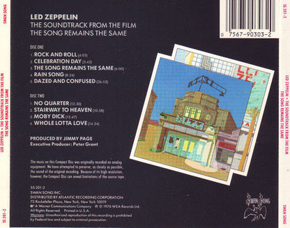 Led Zeppelin - The Soundtrack From The Film The Song Remains The Same (2xCD) | Near Mint (NM) Near Mint (NM)