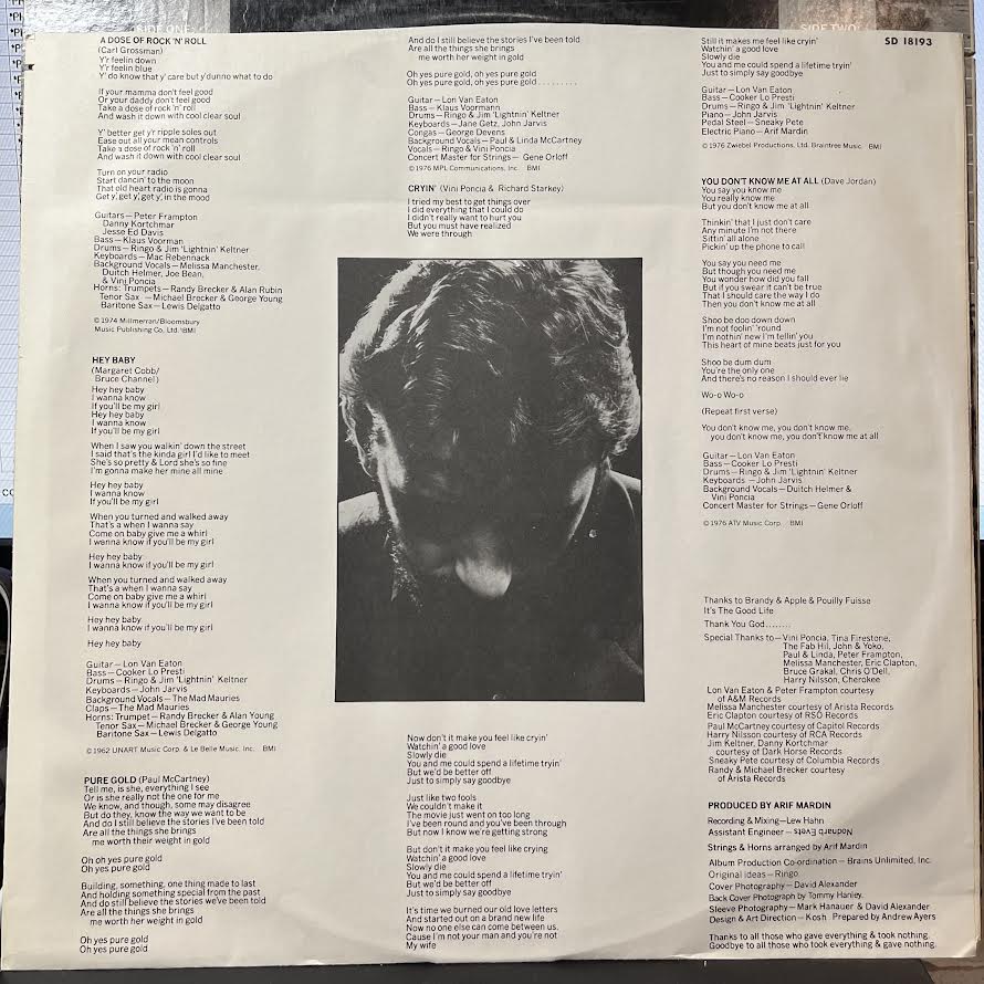 Ringo Starr - Ringo's Rotogravure (VINYL) | Near Mint (NM) Excellent (EX)