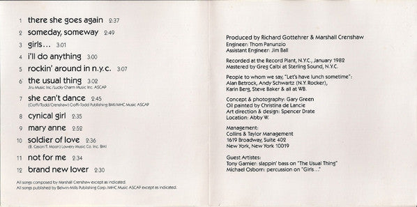 Marshall Crenshaw (CD) | Near Mint (NM) Near Mint (NM)