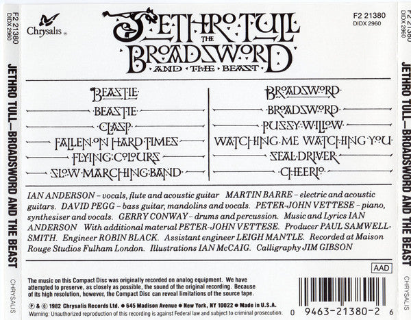 Jethro Tull - The Broadsword And The Beast (CD) | Near Mint (NM) Near Mint (NM)