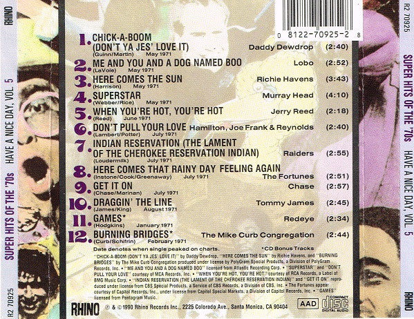Various - Super Hits Of The '70s - Have A Nice Day, Vol. 5 (CD) | Near Mint (NM or M-)