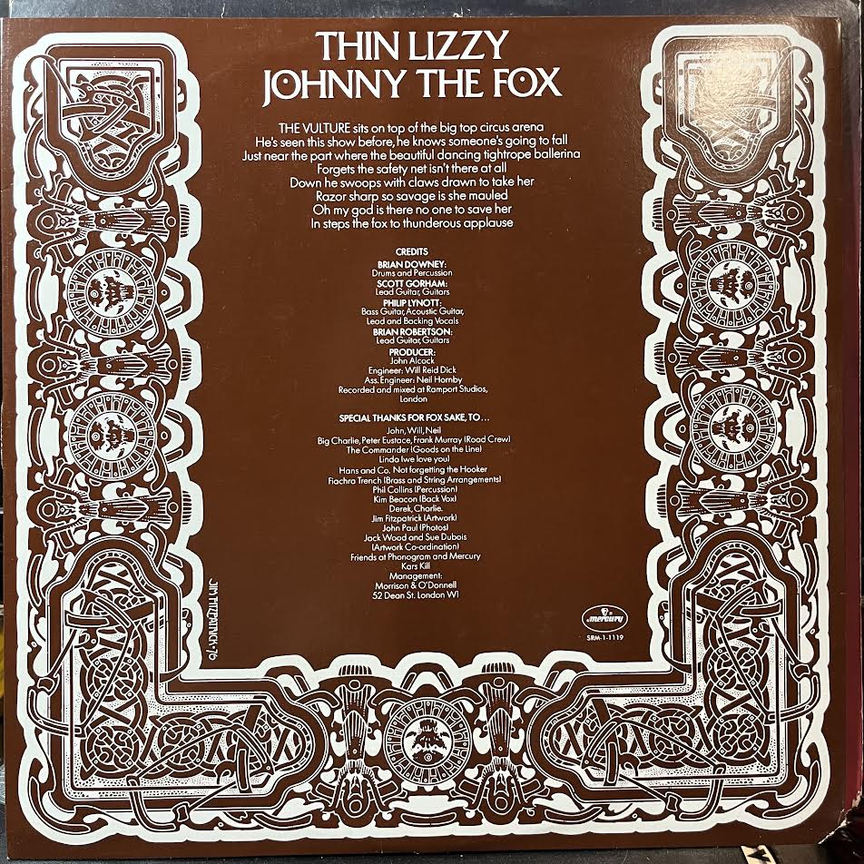 Thin Lizzy - Johnny The Fox (VINYL) | Near Mint (NM or M-) Very Good Plus Plus (VG++)