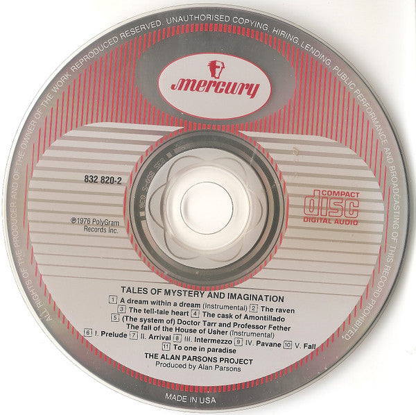The Alan Parsons Project - Tales Of Mystery And Imagination (CD) | Near Mint (NM) Near Mint (NM)