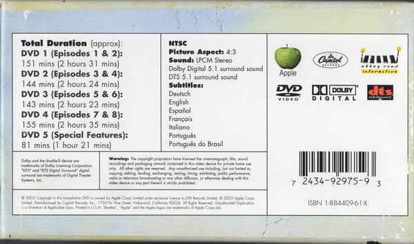The Beatles - Anthology (DVD BOX - MISSING DISC 1) |