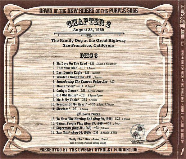New Riders Of The Purple Sage - Bear's Sonic Journals: Dawn Of The New Riders Of The Purple Sage (4xCD BOX) | Near Mint (NM) Excellent+ (EX+)