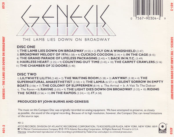 Genesis - The Lamb Lies Down On Broadway (2xCD) | Near Mint (NM) Near Mint (NM)