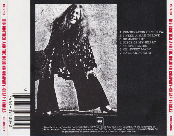 Big Brother & The Holding Company - Cheap Thrills (CD) | Near Mint (NM or M-)