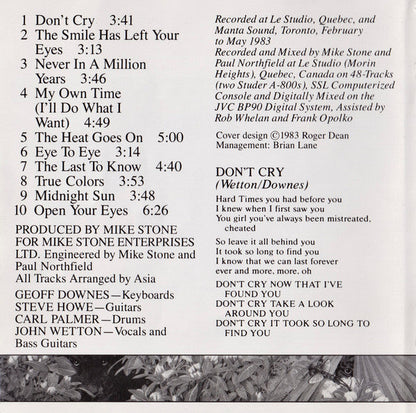 Asia (2) - Alpha (CD) | Near Mint (NM) Near Mint (NM)