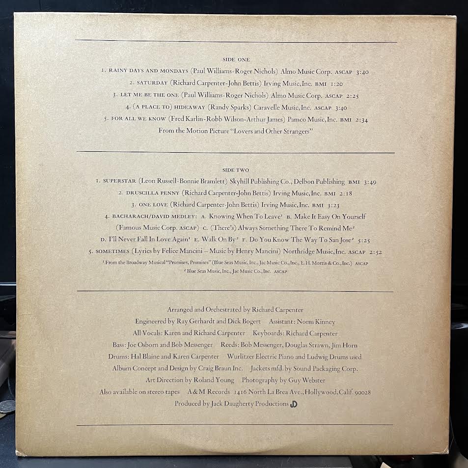 Carpenters - Carpenters (VINYL) | Near Mint (NM) Excellent+ (EX+)