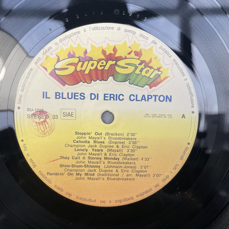 Eric Clapton - Il Blues Di Eric Clapton (VINYL) | Near Mint (NM) Excellent (EX)