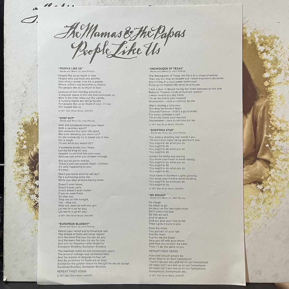 The Mamas & The Papas - People Like Us (VINYL) | Near Mint (NM) Very Good Plus (VG+)