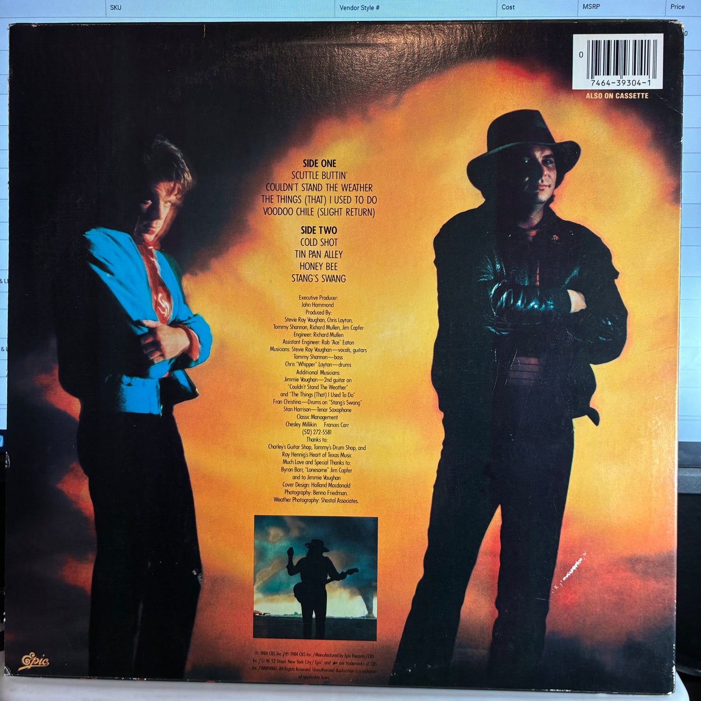 Stevie Ray Vaughan & Double Trouble - Couldn't Stand The Weather (VINYL) | Near Mint (NM or M-) Excellent (EX)