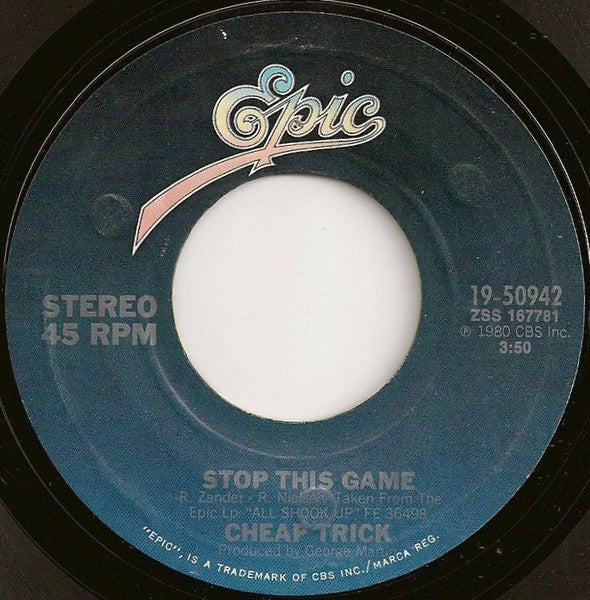 Cheap Trick - Stop This Game (7" VINYL) | Near Mint (NM) Near Mint (NM)