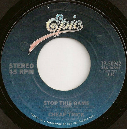 Cheap Trick - Stop This Game (7" VINYL) | Near Mint (NM) Near Mint (NM)