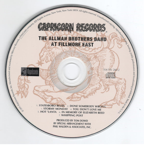 The Allman Brothers Band - The Allman Brothers Band At Fillmore East (CD) | Near Mint (NM) Near Mint (NM)