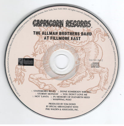 The Allman Brothers Band - The Allman Brothers Band At Fillmore East (CD) | Near Mint (NM) Near Mint (NM)