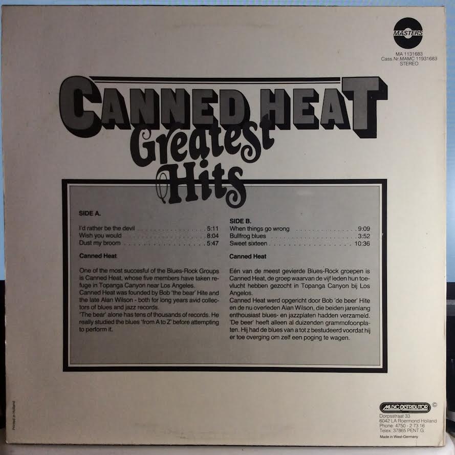 Canned Heat - Greatest Hits (VINYL) | Near Mint (NM or M-) Excellent+ (EX+)