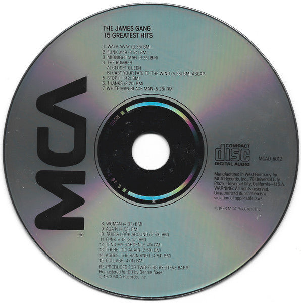 James Gang - 15 Greatest Hits (CD) | Near Mint (NM) Excellent (EX)