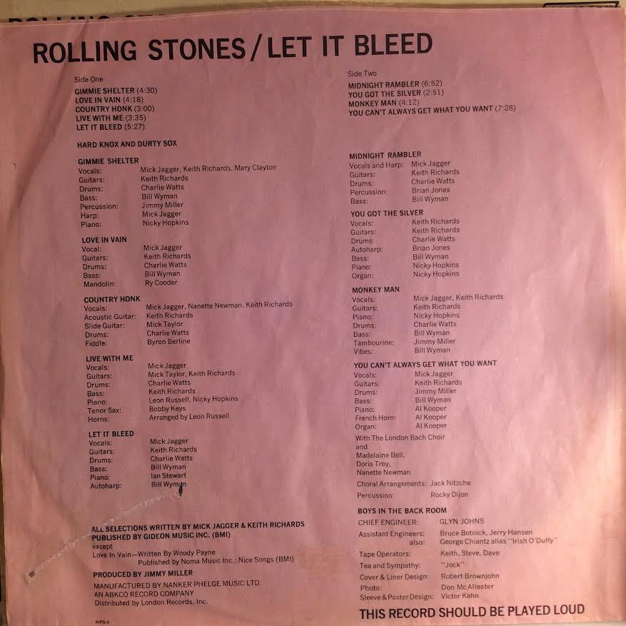 The Rolling Stones - Let It Bleed (VINYL) | Very Good Plus (VG+) Very Good Plus (VG+)