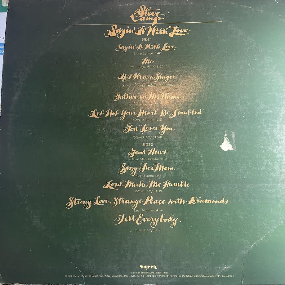 Steve Camp - Sayin' It With Love (VINYL) | Very Good Plus (VG+) Very Good Plus (VG+)